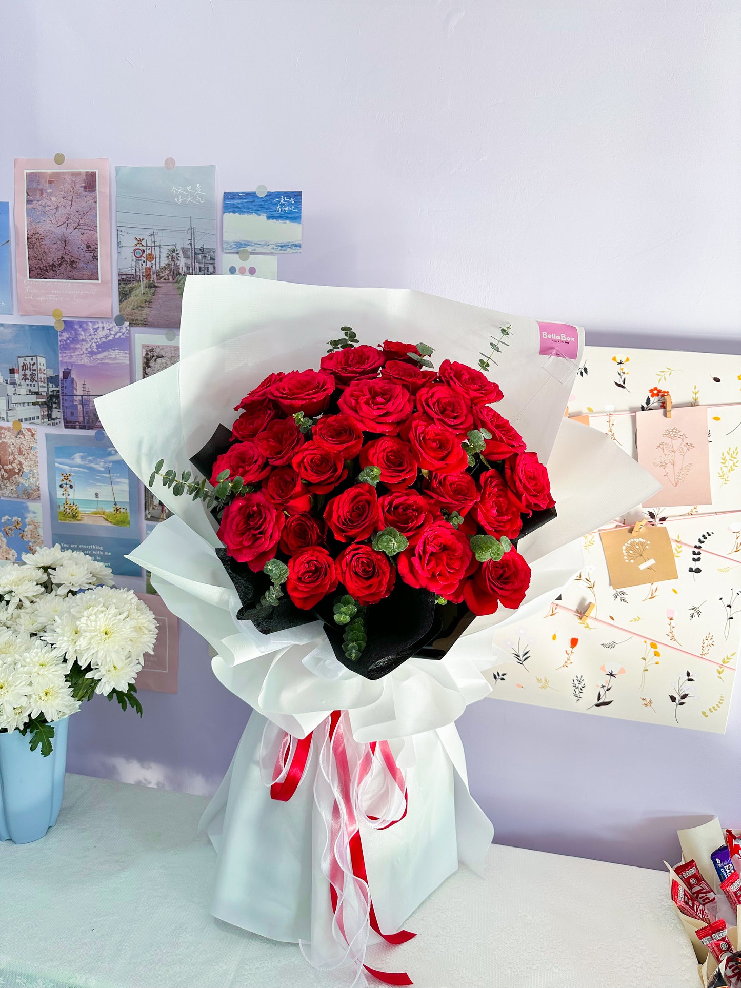 28 Stalk Red Roses Premium bouqet (Life Size)