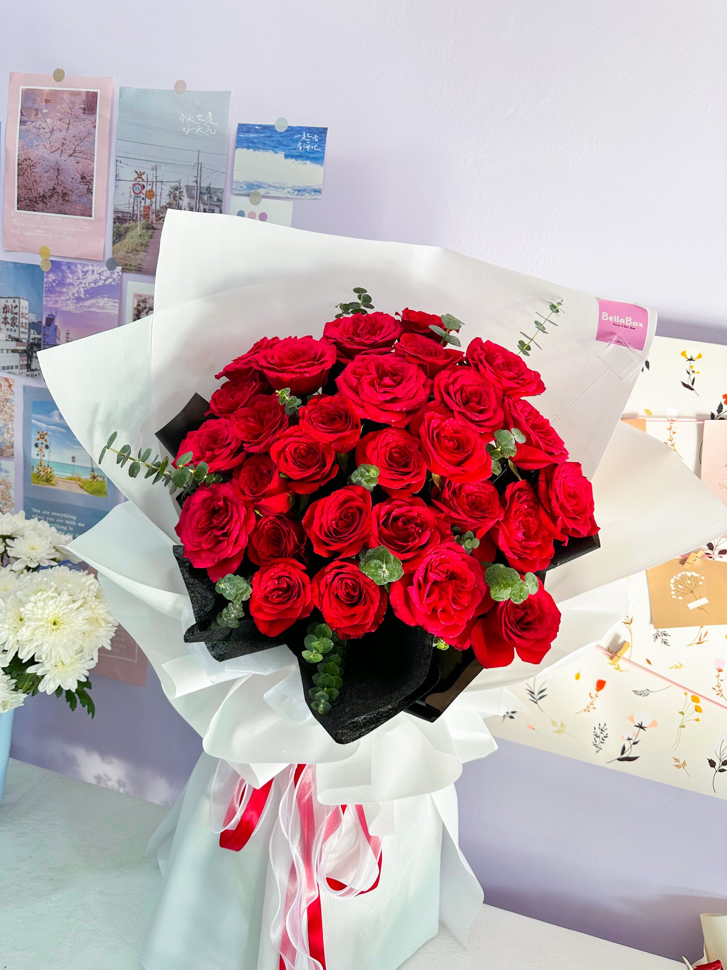 28 Stalk Red Roses Premium bouqet (Life Size)