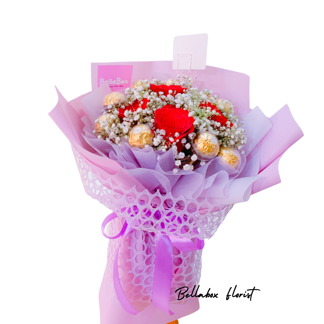 Red Roses with 10 Ferrero Roche