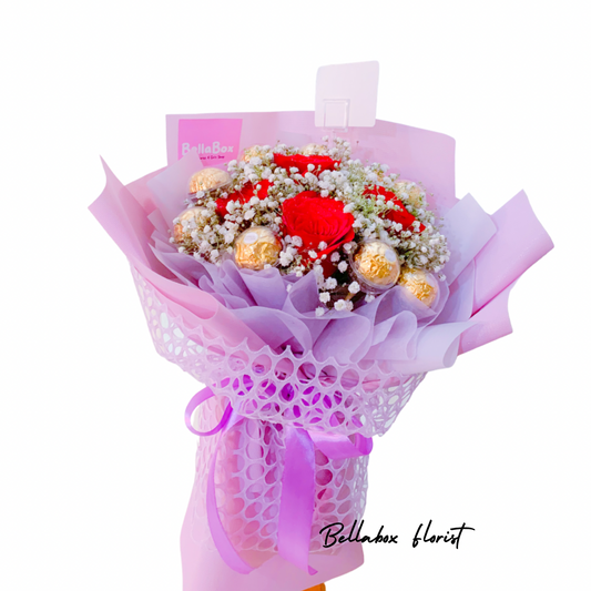 Red Roses with 10 Ferrero Roche