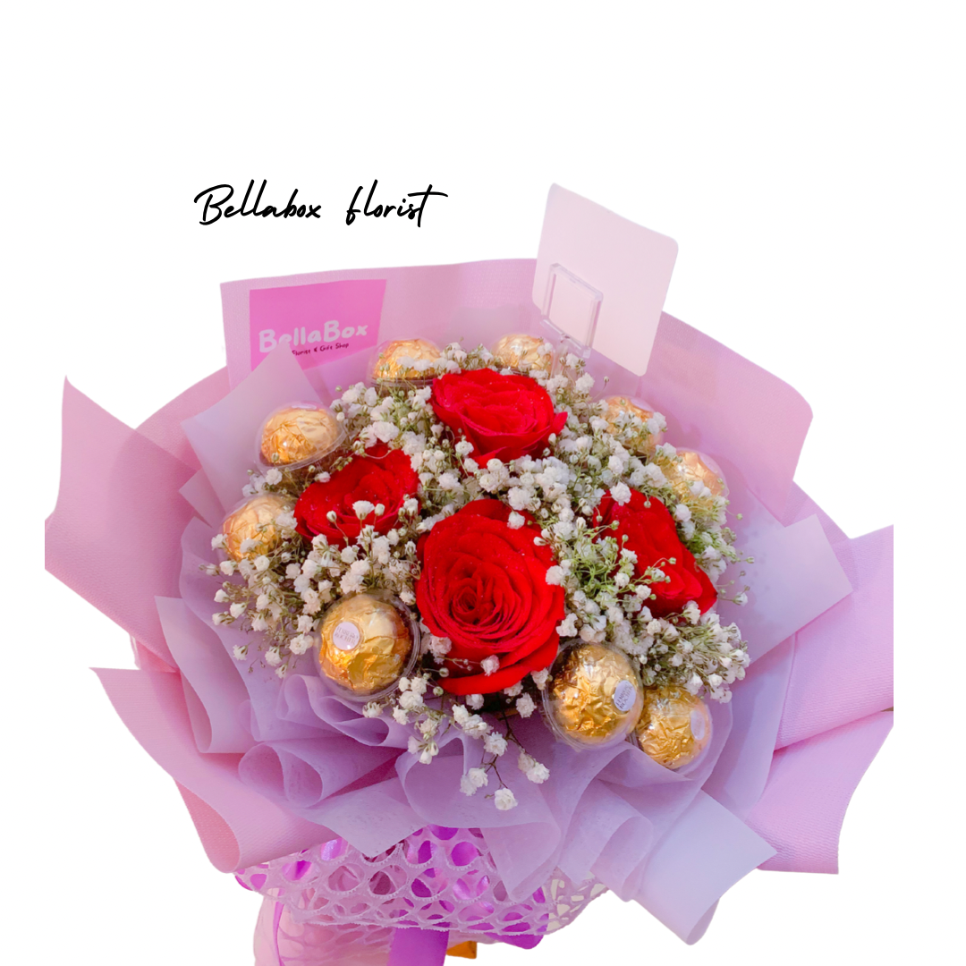 Red Roses with 10 Ferrero Roche