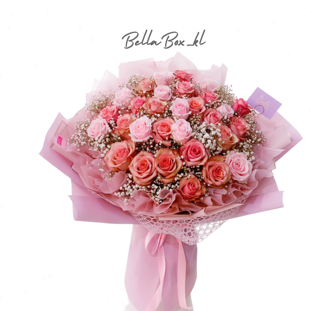 Luxe Pink 30 Stalk Roses