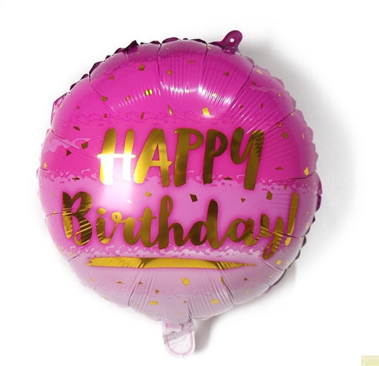 Pink Confetti Happy Birthday Foil Balloon