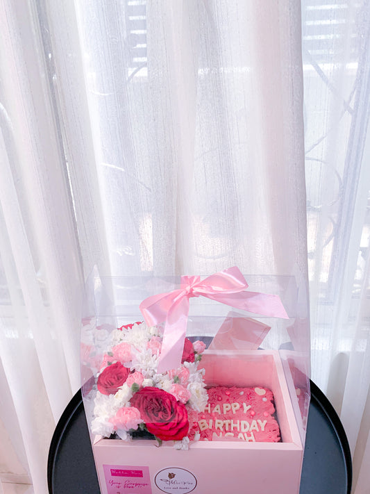 Flowers Box with Chocolate brownie