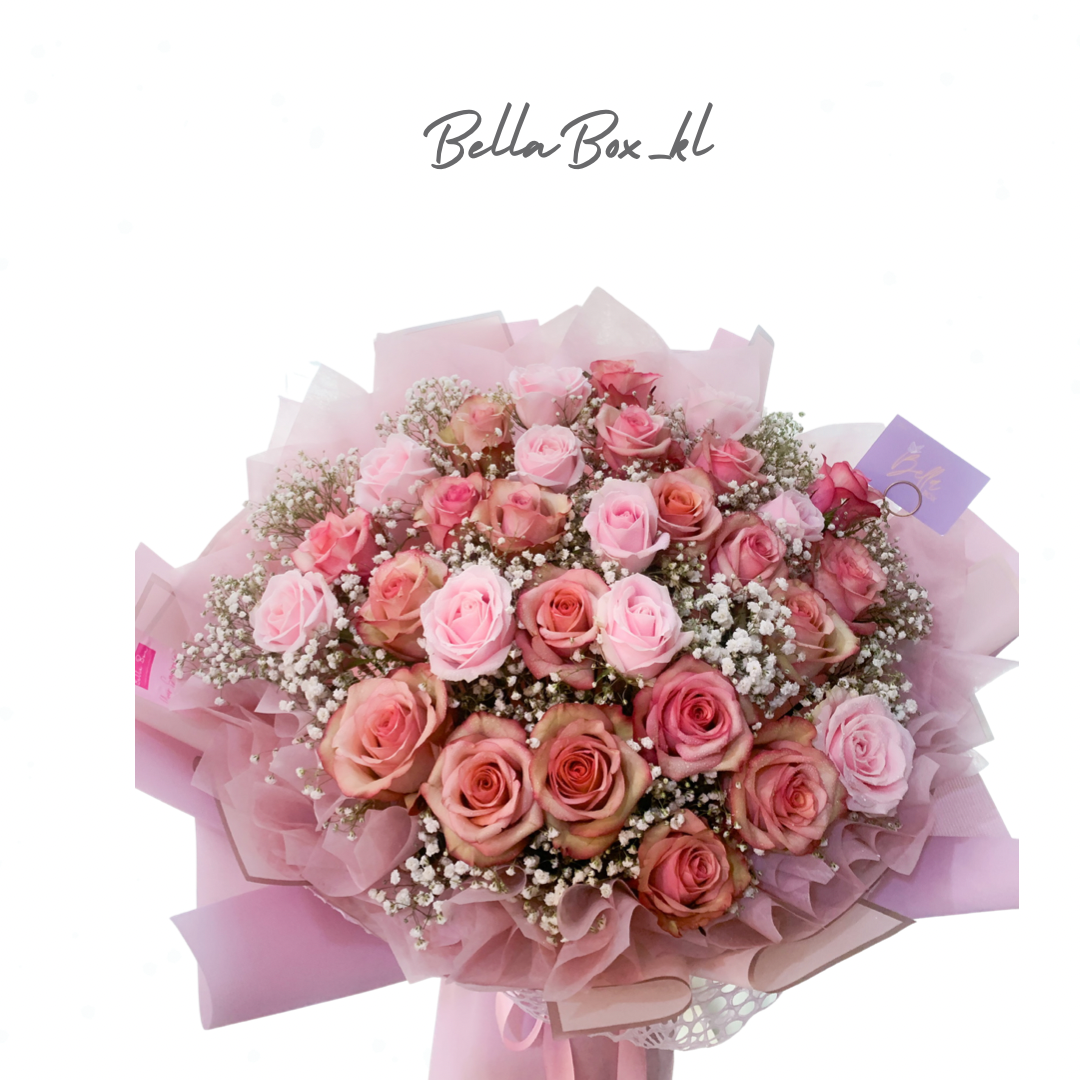 Luxe Pink 30 Stalk Roses